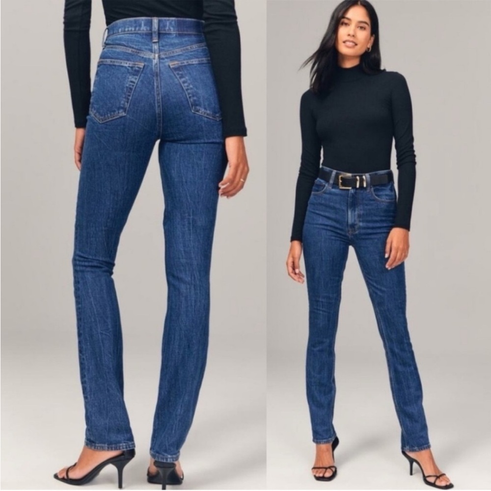 NWT Abercrombie & Fitch The Slim Straight Ultra High Rise XL